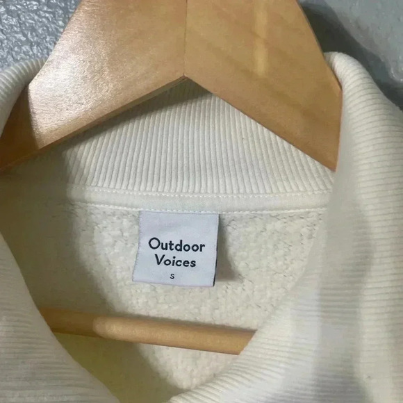 Outdoor Voices Nimbus Quarter Zip Cotton Sweatshirt - Size S - Picture 3 of 4